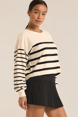 Light Gray Line Up Stripe Sweater Sweater