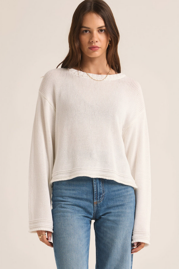Light Gray Emerson Cropped Sweater