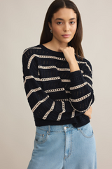 Black Estero Stripe Sweater Sweater