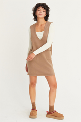 Beige Autumn Air Pinafore Mini Dress Mini Dress