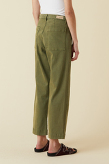 Light Gray Colette Patch Pocket Trouser | Army Green Pant