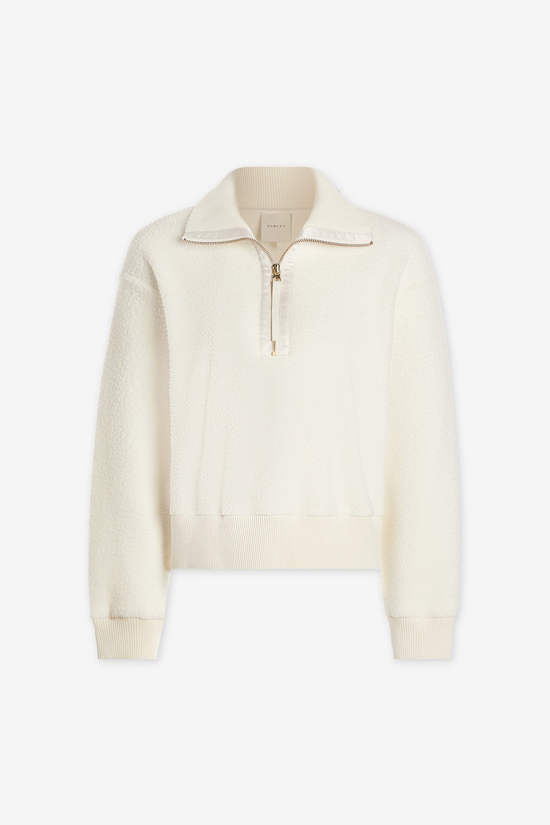 White Smoke Hawley Half Zip Sweat Sweater