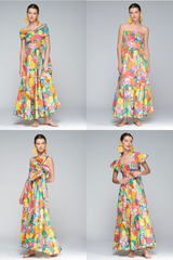 Gray Susan Dress in Fruit Print Maxi Dress
