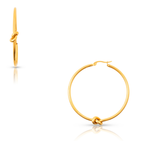 Light Goldenrod Kai Knotted Hoop Earring Hoops