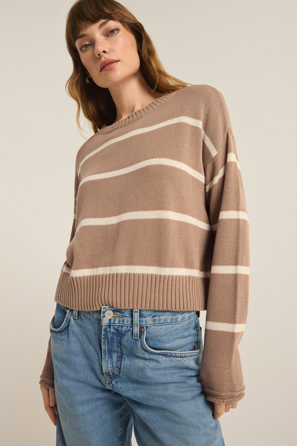 Light Gray Sienna Striped Sweater