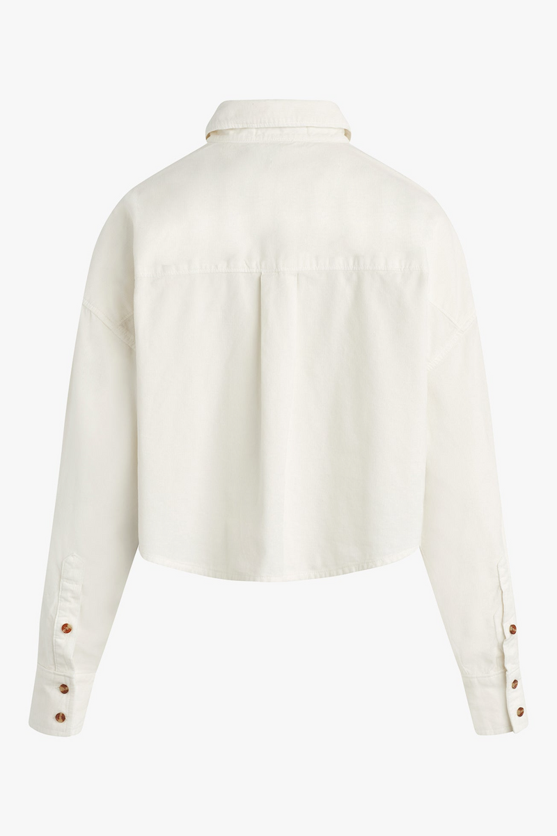 White Smoke The Cropped Ex-Boyfriend Shirt in Tusk Crop Top