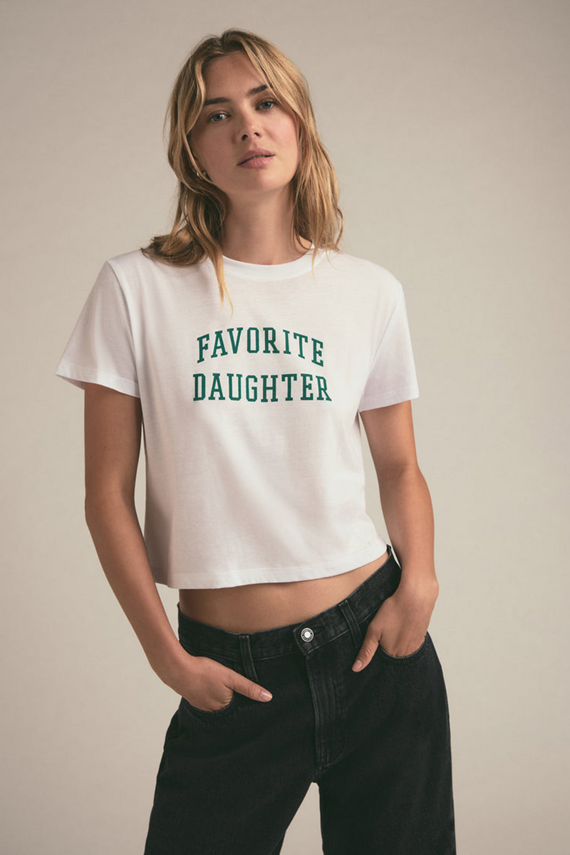 Gray The Cropped Collegiate Tee | Favorite Daughter T Shirt