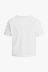 White Smoke The Cropped Collegiate Tee | Favorite Daughter T Shirt