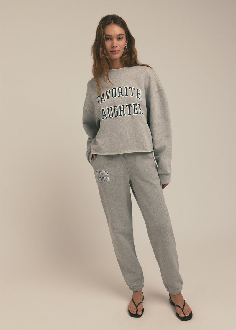 Gray The Cropped Collegiate Sweatshirt Sweatshirt