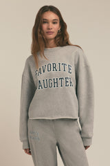 Gray The Cropped Collegiate Sweatshirt Sweatshirt