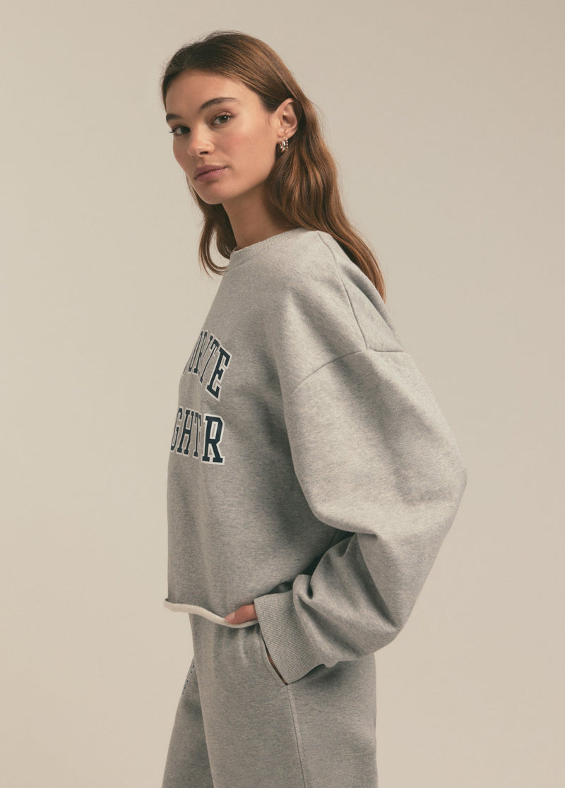 Gray The Cropped Collegiate Sweatshirt Sweatshirt