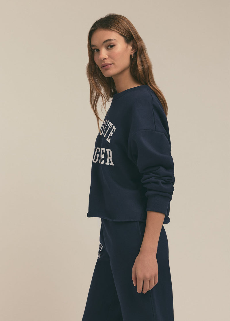 Gray The Cropped Collegiate Sweatshirt Sweatshirt