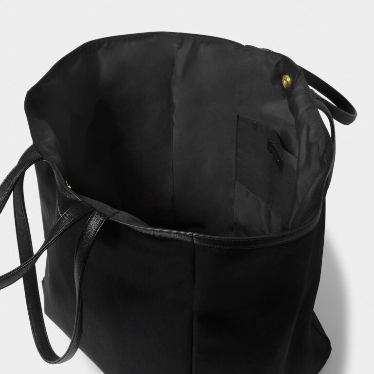 Black Nylon Luxe Oversized Tote tote bag