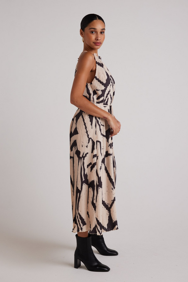 Gray Pleated Halter Maxi Dress Maxi Dress