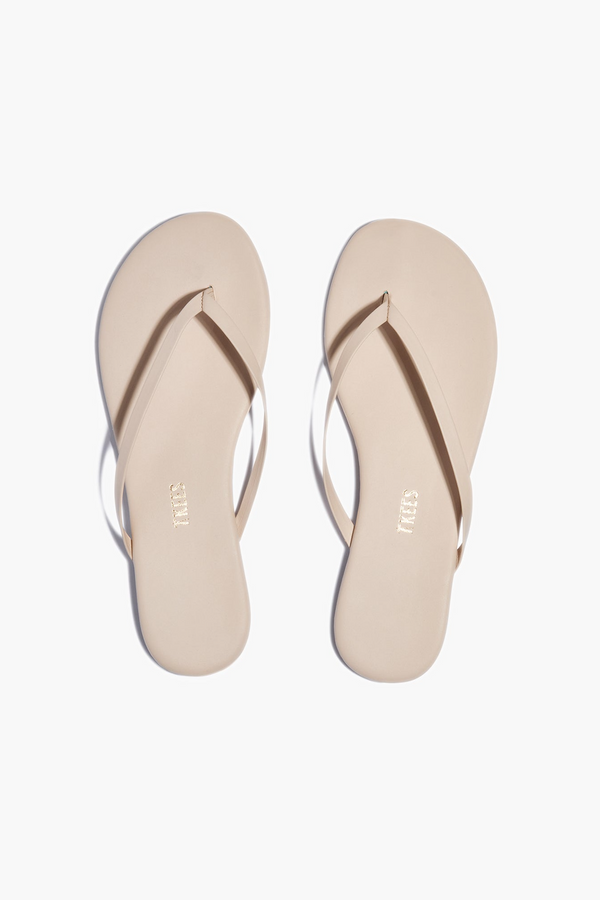 White Smoke Lily Nudes | Linen Flip Flop