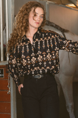 Dark Slate Gray Mirabelle Blouse in La Vie Top