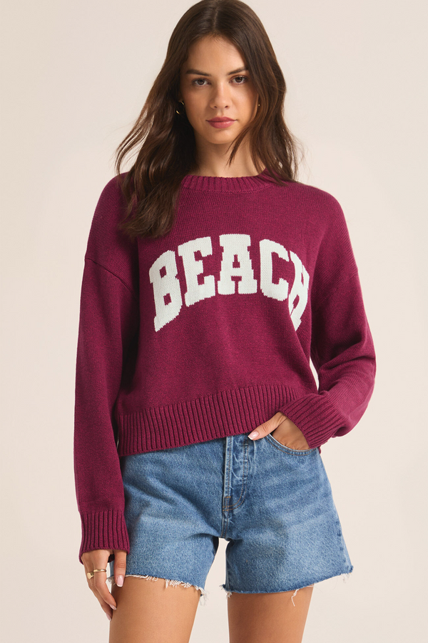 Dark Slate Gray Sunset Beach Sweater
