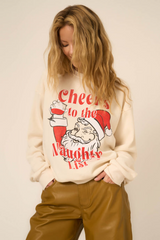 Wheat Cheers To The Naughty List Sweatshirt Sweatshirt