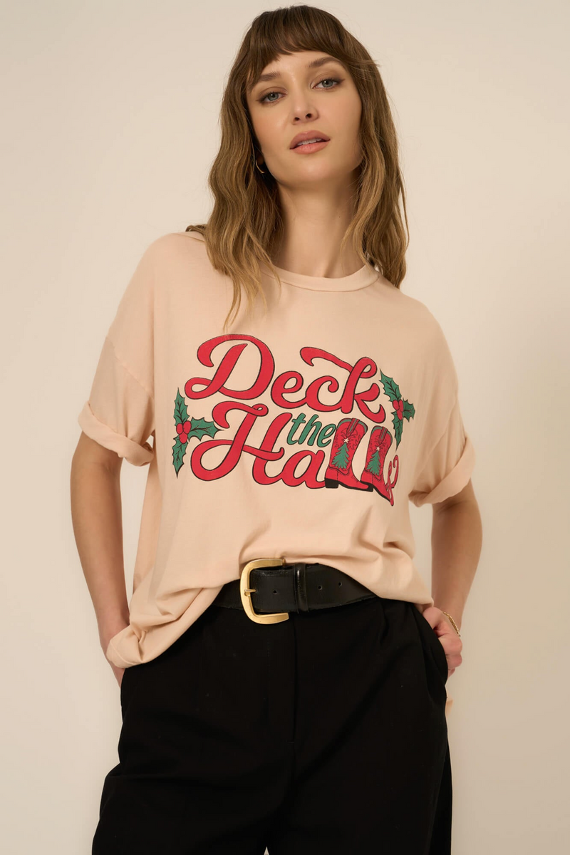 Gray Deck The Halls Perfect BF Tee Graphic Tee