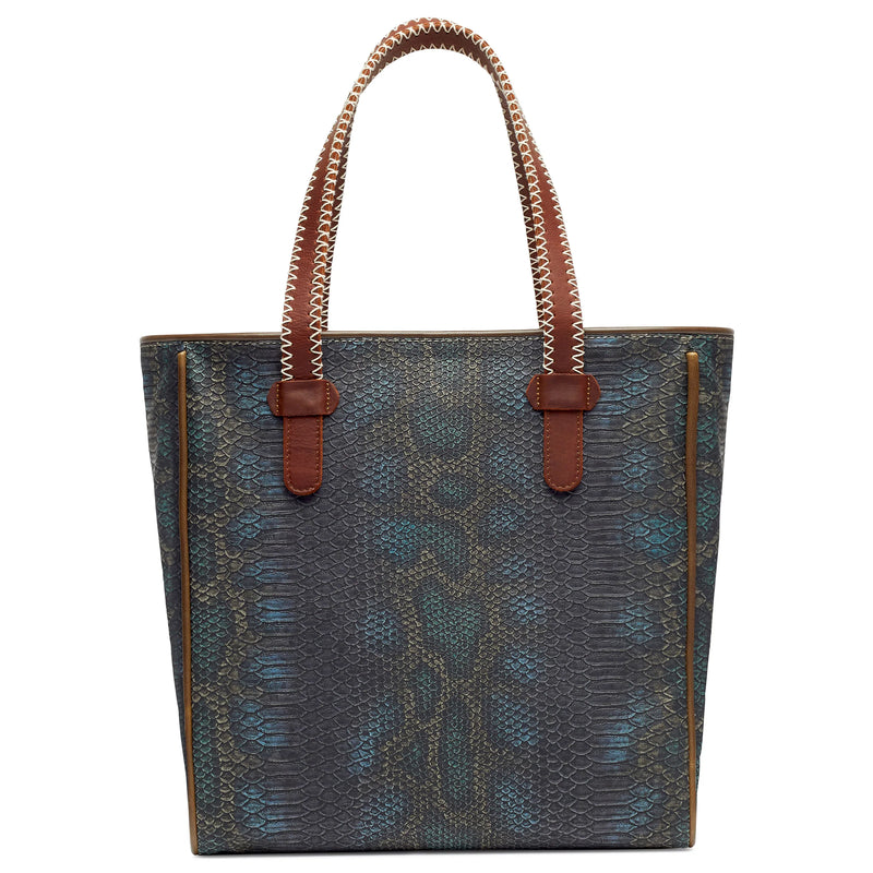 Dark Slate Gray Rattler Navy Snake Tote tote bag