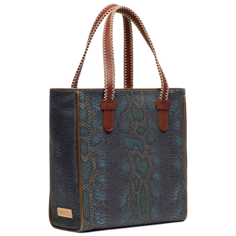 Dark Slate Gray Rattler Navy Snake Tote tote bag