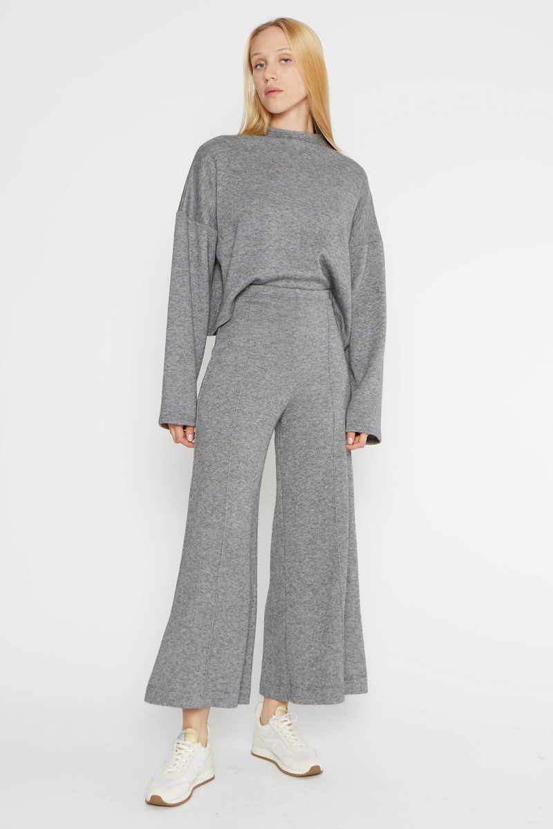 Lavender Sweater Knit Wide Leg Pant- Cropped Pant