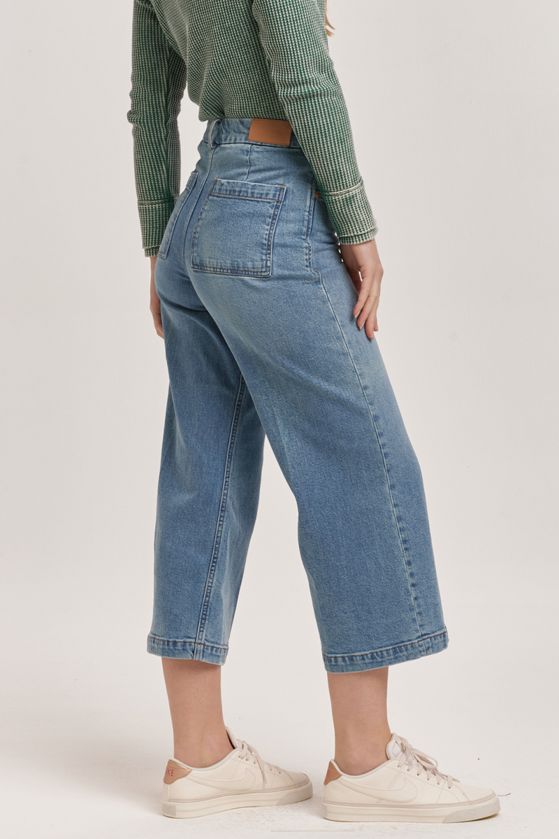 Dim Gray Audrey Super High Rise Cropped Jean | Haleyville Jeans