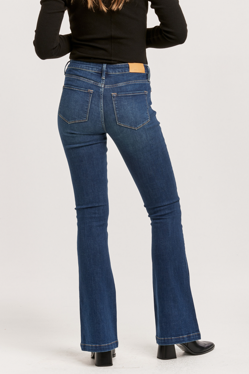 Antique White Rosa High Rise Flare Jeans | Binz Jeans