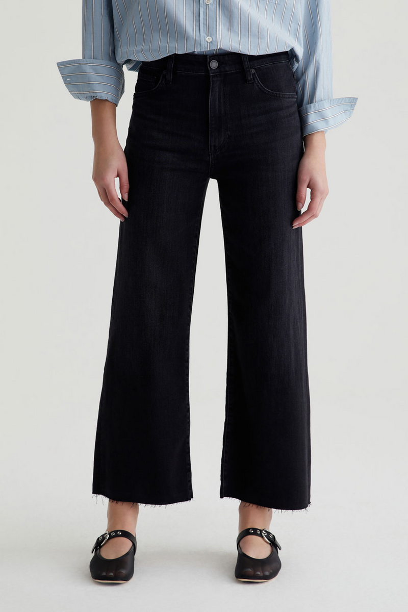 Black Saige Wide Leg Crop | Glasgow Jeans