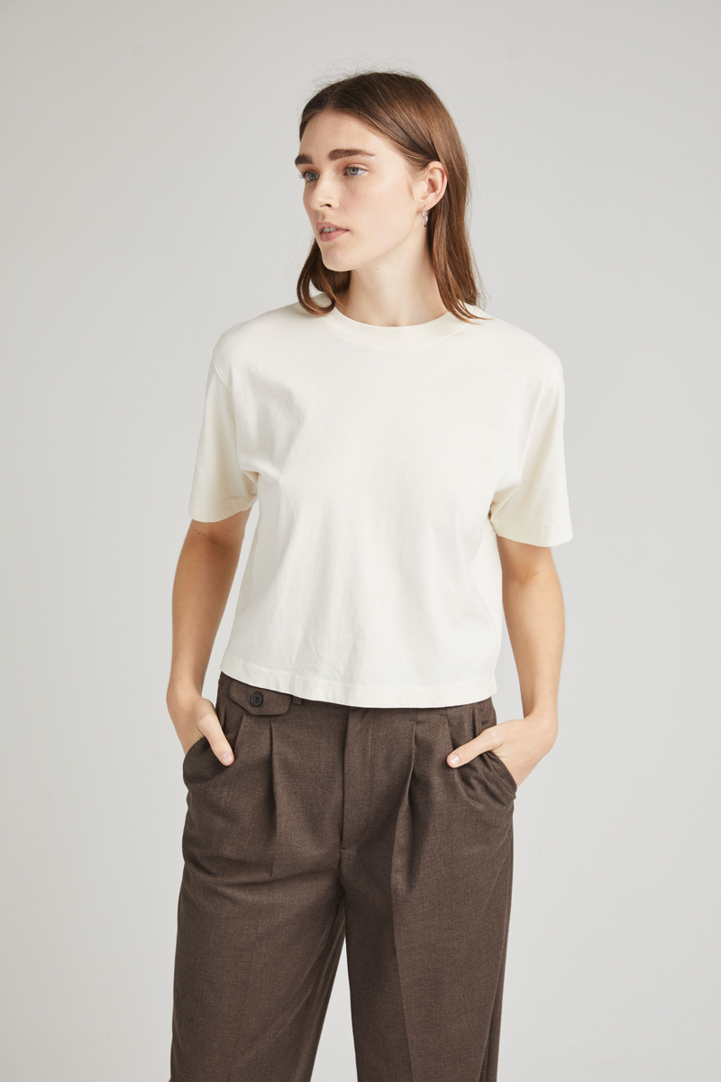 Light Gray Relaxed Crop Tee Crop Tee