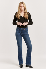 Antique White Rosa High Rise Flare Jeans | Binz Jeans