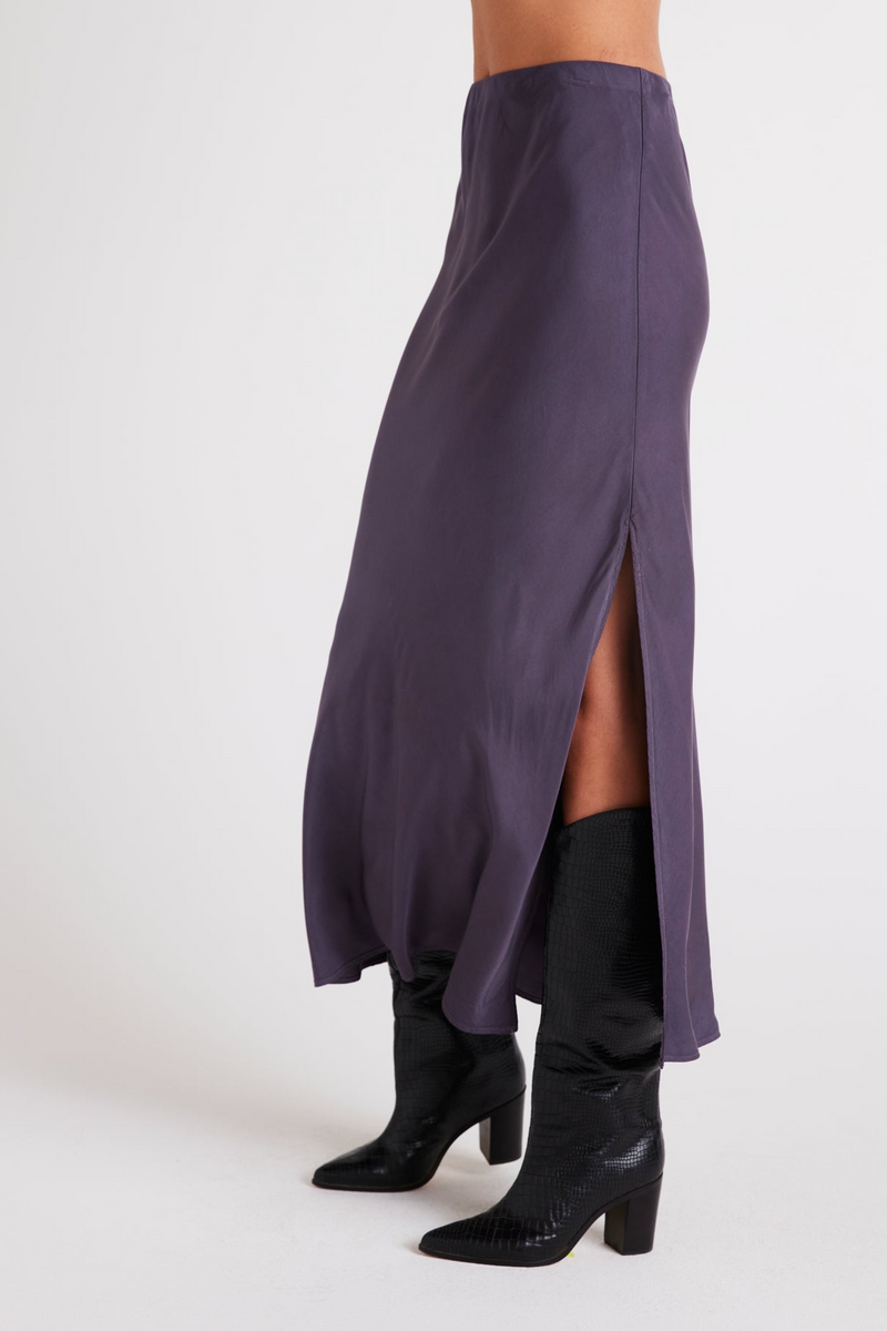 Lavender Side Slit Bias Maxi Skirt Maxi Skirt