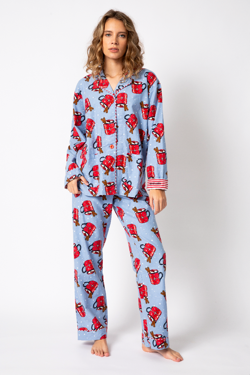 Lavender Hug In A Mug Flannel PJ Set Pajamas