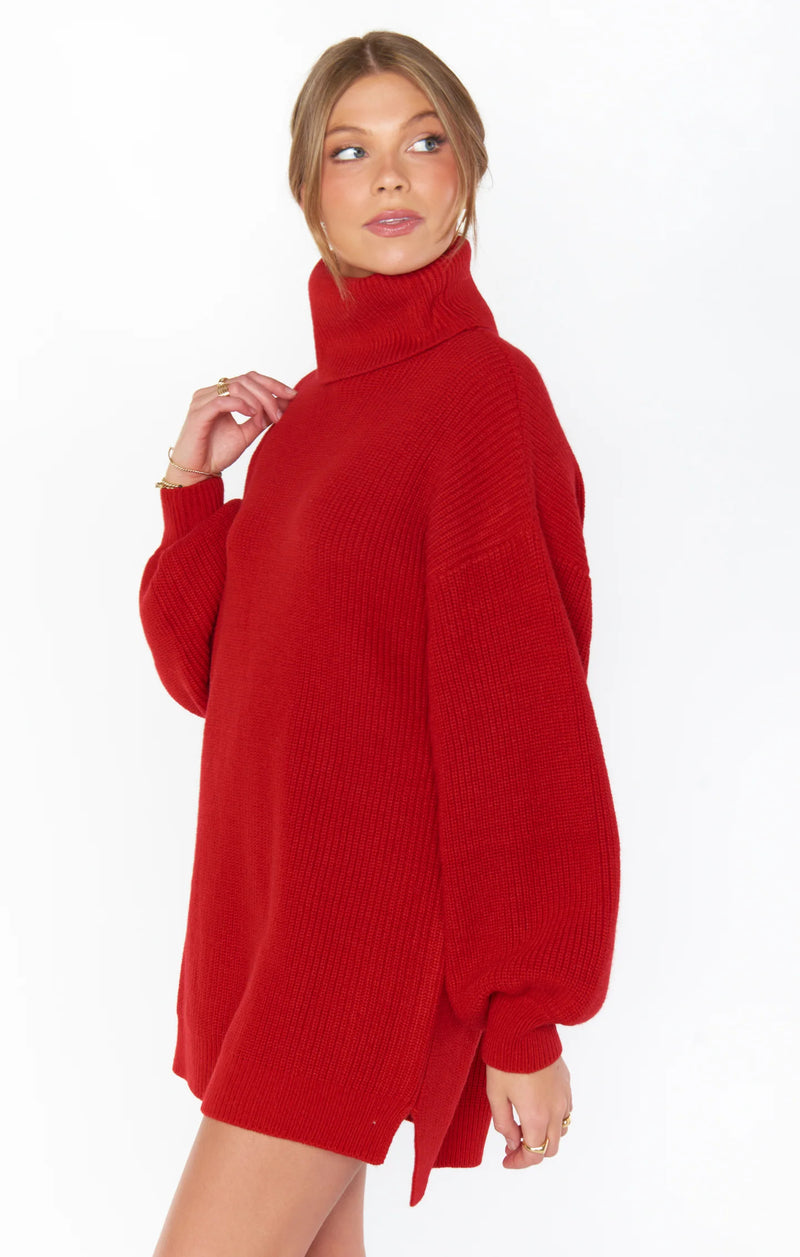 Firebrick Chester Sweater Dress