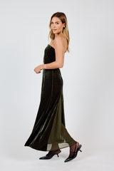 Light Gray Midnight Oil Strapless Maxi Dress Maxi Dress