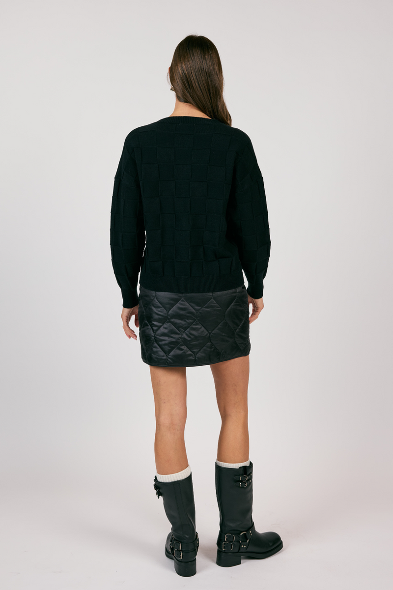 Light Gray New Horizons Quilted Mini Skirt Mini Skirt