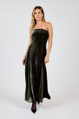 Light Gray Midnight Oil Strapless Maxi Dress Maxi Dress