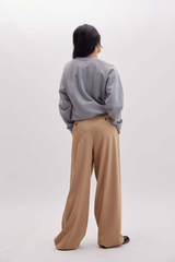 Light Gray Sophia Fluid Wide Leg Trouser Pant