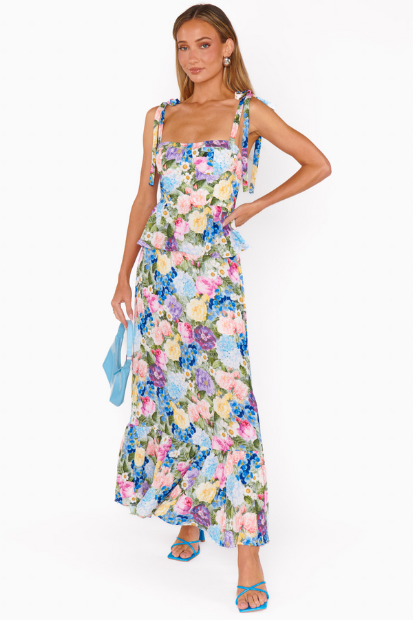 White Smoke Paxton Midi Dress in Flower Shop Midi Dress