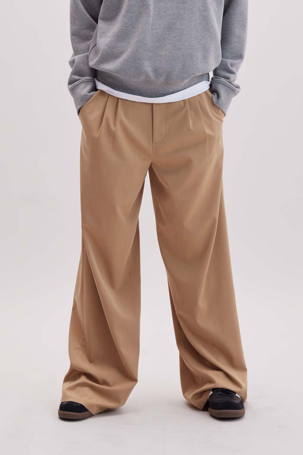 Light Gray Sophia Fluid Wide Leg Trouser Pant