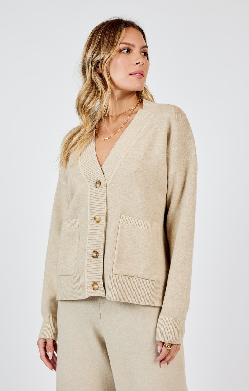 Light Gray Kelsie Button Front Cardigan Cardigan