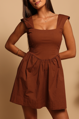 Saddle Brown Phoebe Mini Dress Mini Dress