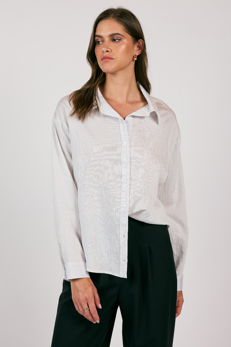 Light Gray Soft Soul Button Down Shirt Top