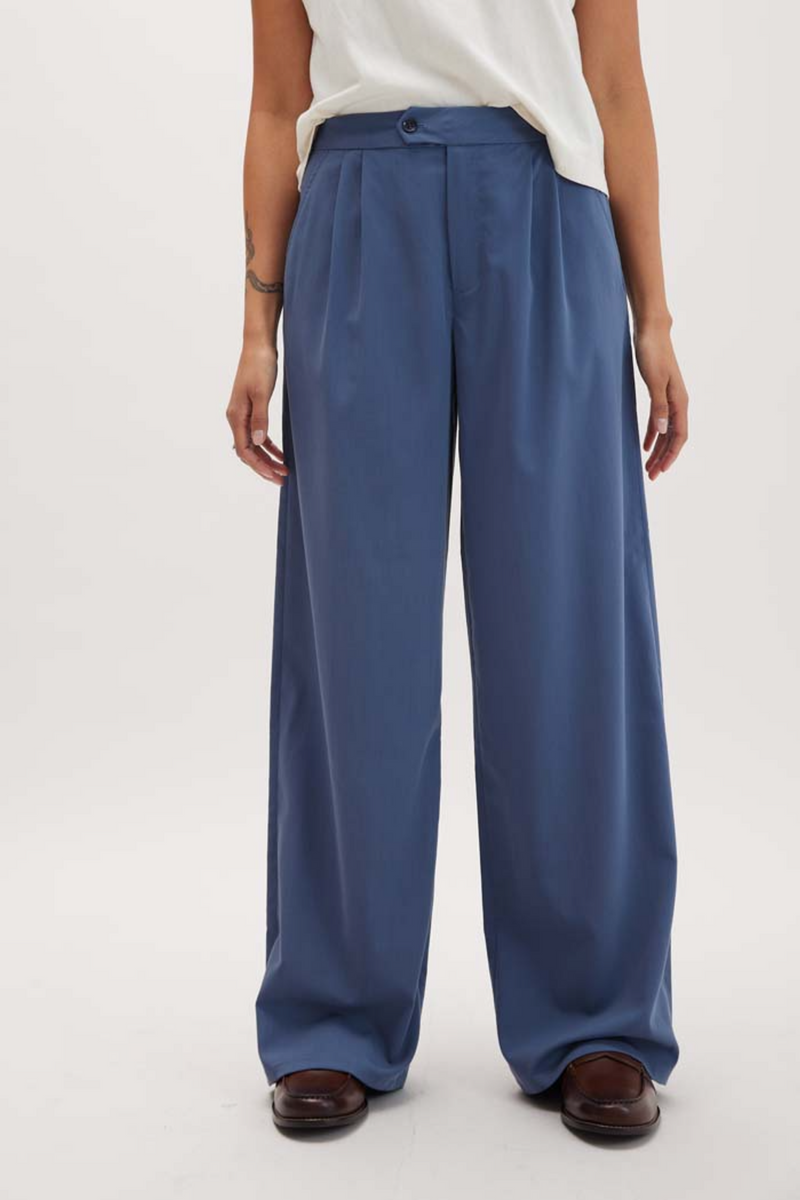 Light Gray Sophia Fluid Wide Leg Trouser Pant