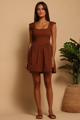 Rosy Brown Phoebe Mini Dress Mini Dress