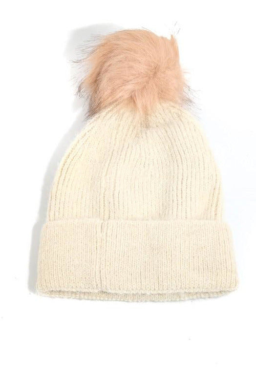 Antique White Cream Beanie