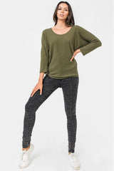 Lavender Olive Dolman Sleeve Top