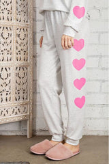 Gray Wear Your Heart on Your on your Sleeve Set Pants loungewear