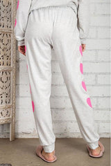 Light Gray Wear Your Heart on Your on your Sleeve Set Pants loungewear