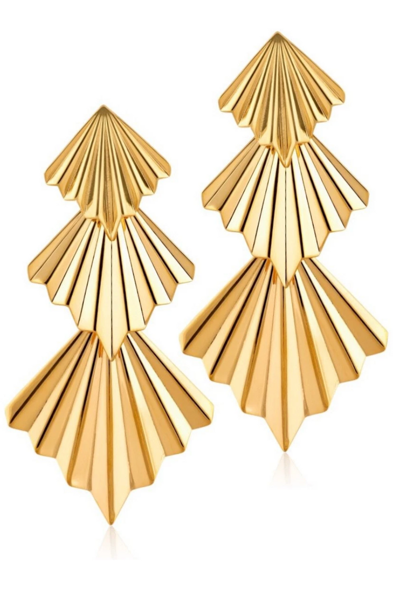 Tan Sophie Deco Earrings Earrings